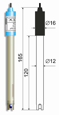 рH-электрод со встроенным 1-ключ.электродом сравнения с загущенным электролитом лабораторный комбинированный (пластиковый корпус) ЭКОНИКС-ЭКСПЕРТ ЭСК-10608/7 комб Растворы