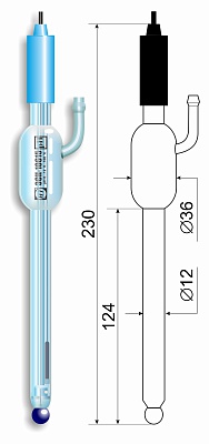 рH-электрод с увеличенным запасом электролита со встроенным 1-ключевым электродом сравнения лабораторный комбинированный ЭКОНИКС-ЭКСПЕРТ ЭСК-10615/7 Растворы